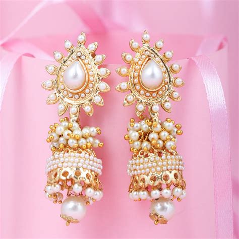 Buy Sukkhi Incredible Gold Plated Wedding Jewellery Pearl Jhumki