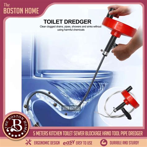 Kitchen Toilet Sewer Blockage Hand Tool Tube Dredger 5 Meters Drains