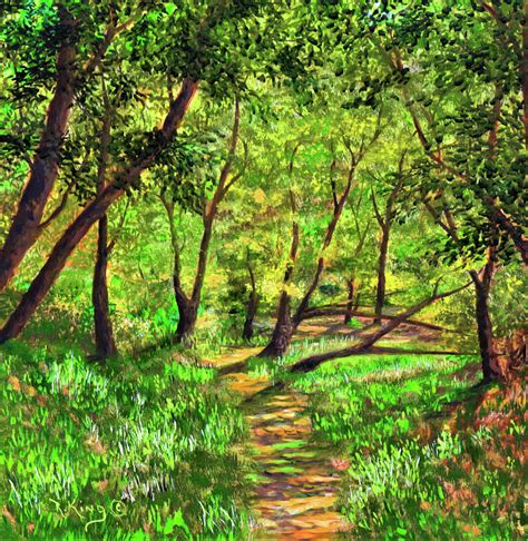 Forest Path Painting by Roena King - Pixels