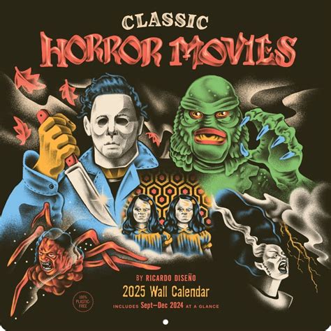 Classic Horror Movies 2025 Wall Calendar - Calendars.com