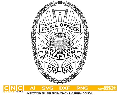 Shafter Police Officer Badge Vector art