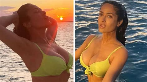 Salma Hayek 56 Stuns In Sexy Yellow Bikini Townsville Bulletin