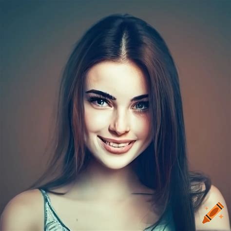 Portrait Of A Young Woman With Freckles And Dark Hair On Craiyon