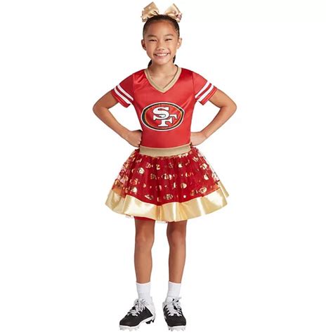 Girls Youth Scarlet San Francisco 49ers Tutu Tailgate Game Day V Neck