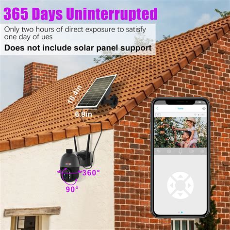 Enster Outdoor Pan Tilt Solar Powered Wireless Security Camera Solar