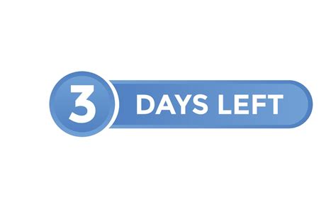 3 days Left countdown template. 3 day Countdown left banner label ...