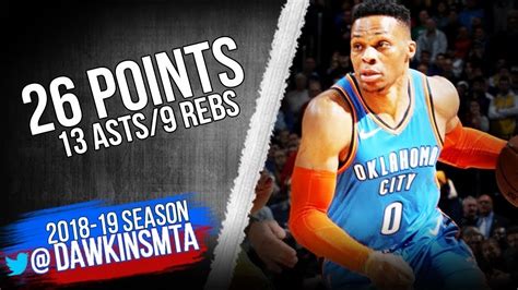 Russell Westbrook Full Highlights 2019 01 17 Lakers Vs Thunder 26 13 9