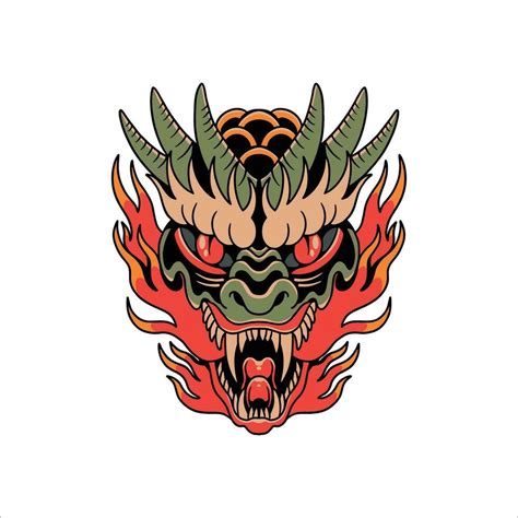 Fire Dragon Tattoo Vector Design 36407988 Vector Art At Vecteezy