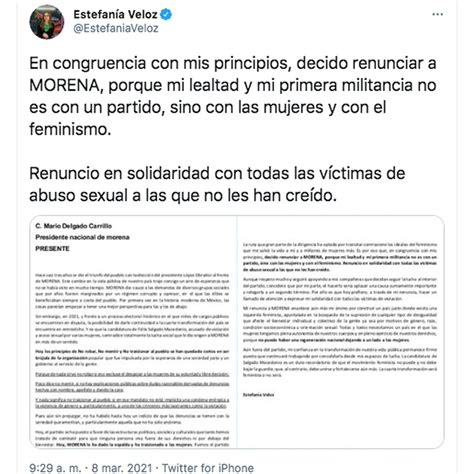 Estefanía Veloz Renunció A Morena “le Ha Dado La Espalda Y Ha