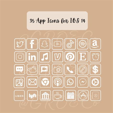 35 Beige Nude App Icons For Ios 14 Neutral Tones For Iphone Etsy