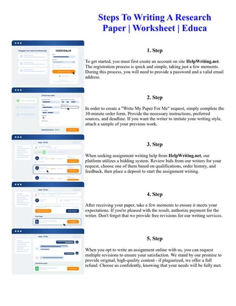 Steps To Writing A Research Paper Worksheet Educa Pdf