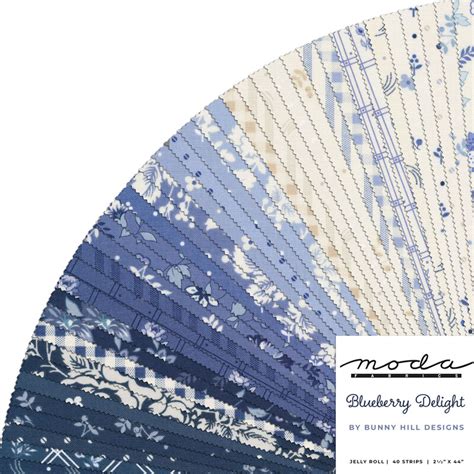 Blueberry Delight Jelly Roll By Bunny Hill Designs For Moda Fabrics