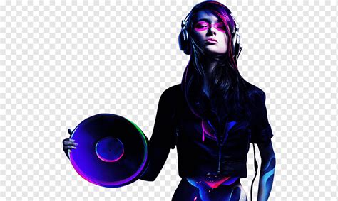 Woman Holding Disc Illustration Electronic Dance Music Remix Disc