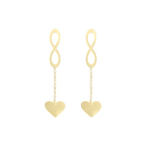 Aretes Aisha En Oro Amarillo De K Con Cadena Acabado Brillante El