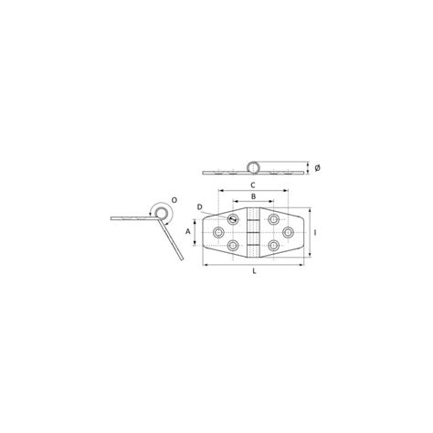 Charnière inox broches invisibles 76 mm pour bateau