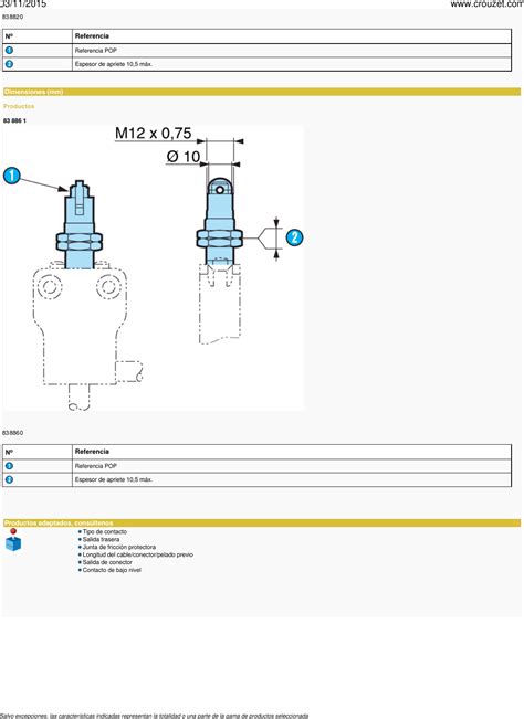 Detectores De Posicion Cuerpo Metalico 83880 Salida Del Cable Pulsador