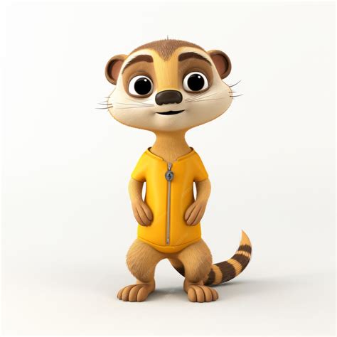 Premium Photo | 3d Render Plastic Cartoon Meerkat Full Body On White