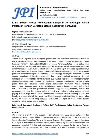 Kunci Sukses Proses Penyusunan Kebijakan Perlindungan Lahan Pertanian