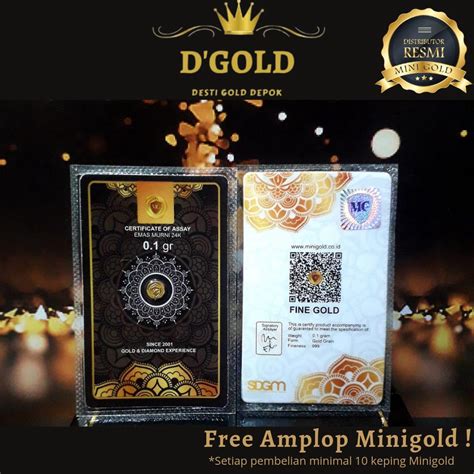 Jual MINIGOLD 0 1 Gram Logam Mulia Emas 24 Karat EMAS MINI GOLD