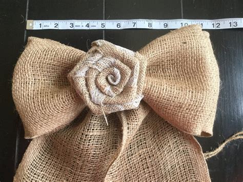 Wide Burlap Lace Flower Pew Bow Chair Wedding Venue Etsy