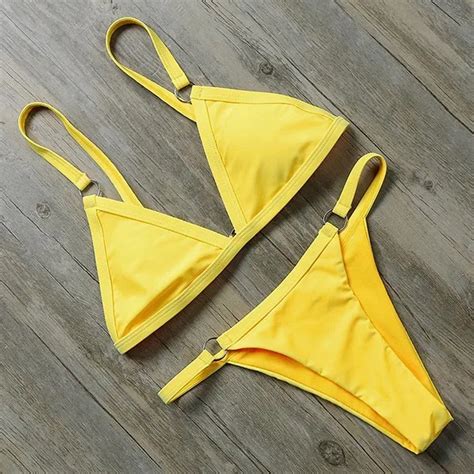 Aliexpress Buy 2019 Sexy Thong Swimsuit Women Push Up Bikini High