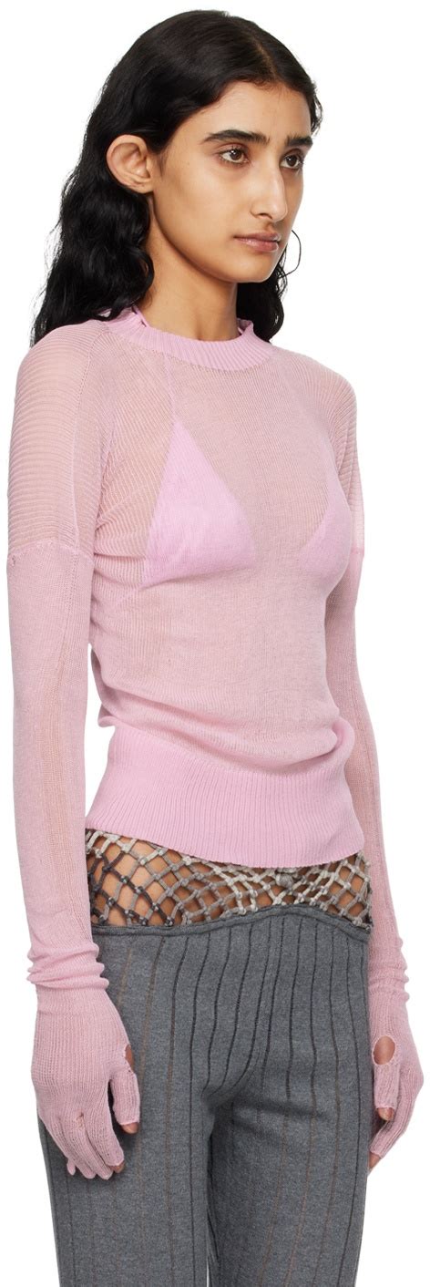 Isa Boulder Ssense Exclusive Pink Jasmine Sweater Bikini Top Set Isa