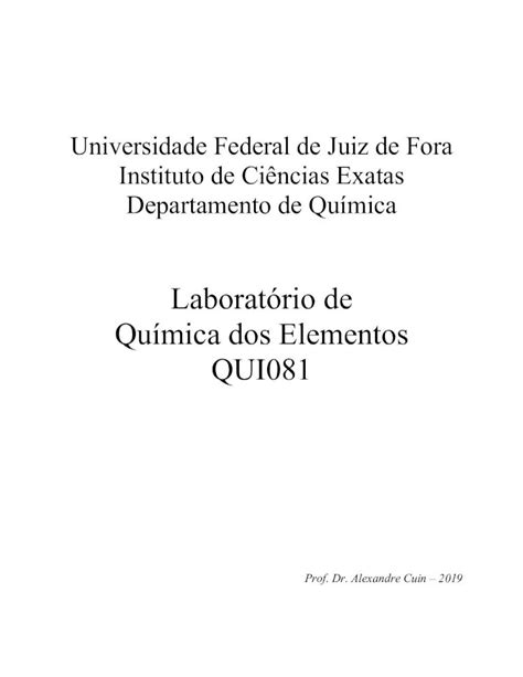 PDF Laboratório de Química dos Elementos QUI081 ufjf br