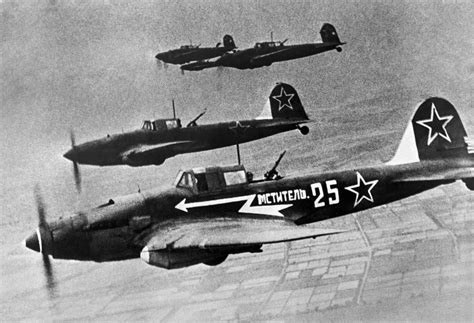 Ilyushin Il-2 Sturmovik ground-attack aircraft in 1944. Decal says ...