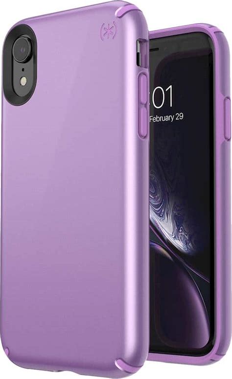 Best Buy Speck Presidio Metallic Case For Apple® Iphone® Xr Haze Purpletaro Purple Metallic