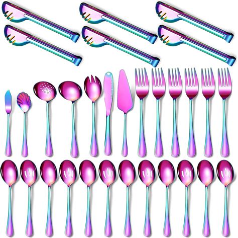 Amazon Keyoxy Rainbow Serving Utensils Pcs Stainless Steel