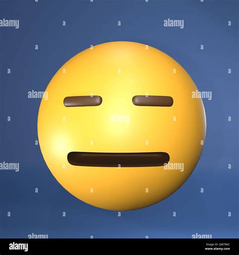 A 3D Illustration Of A Yellow Emoji With An Expressionless Face In A