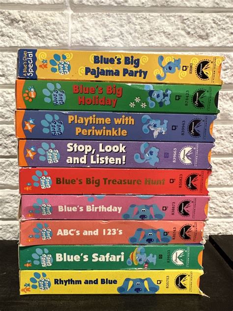 Blues Clues Vhs Lot Of 9 Periwinkle Grelly Usa