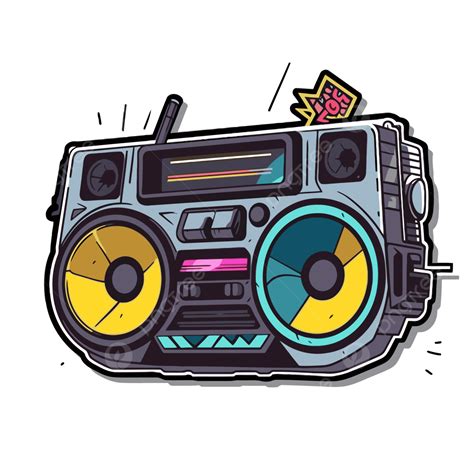 Adesivos De Boombox Ilustra O De Desenho Animado Bonito Vetor Png