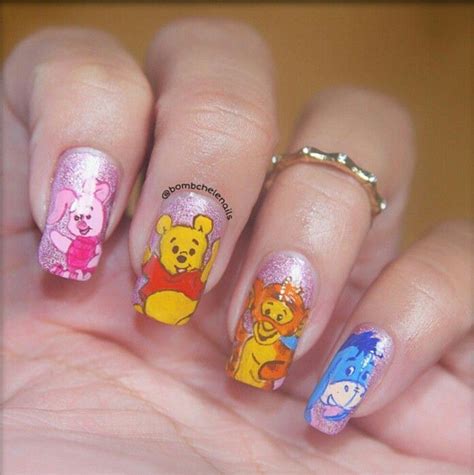 Disney Free Hand Nail Art Winnie The Pooh Tigger Piglet Eeyore