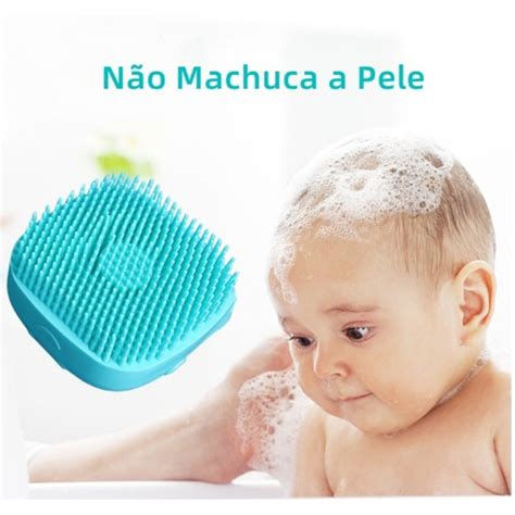 Esponja De Silicone Para Banho Dispenser Shampoo Sabonete Escova