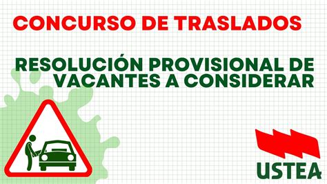 Actualizaci N Con Enlace Concurso De Traslados Resoluci N Provisional