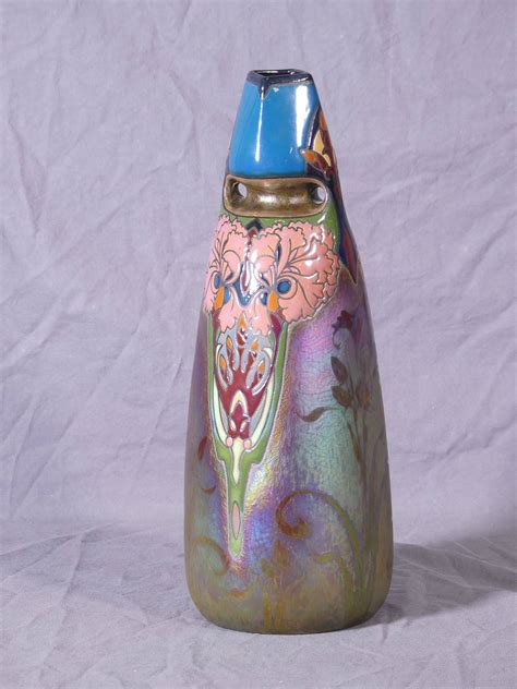 Montieres Vase En C Ramique Maill E Et Iris E D Cor Floral Art