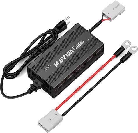 LiTime 14 6V 10A LiFePO4 Lithium Battery Charger Portable Deep Cycle