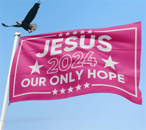 Jesus Our Only Hope Flag Pink Single Sided 3x5 Outdoor Jesus American