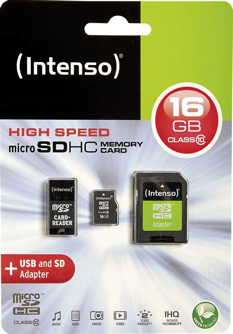 Intenso Adapter Set Microsdhc Card Gb Class Incl Sd Adapter