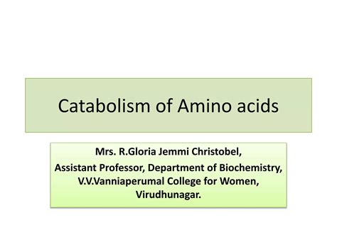 Amino acid catabolism | PPT