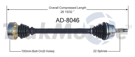 CV Axle Shaft Front Driver Side Surtrack AD 8046