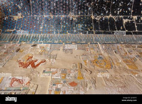 Remains Of Wall Painting Of Pharaoh Making An Offering Mortuary Temple