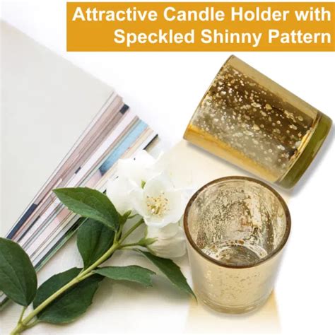 Dropship 24pcs Gold Votive Tealights Candle Holders Mercury Glass