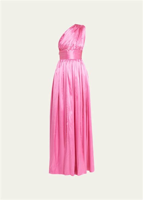 Bronx And Banco Aphrodite Ruched One Shoulder Cutout Gown Bergdorf