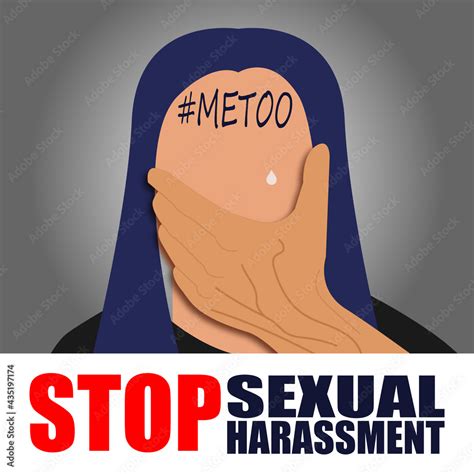 Metoo Banner White Woman In Victim Role Male Hands Campaign Against