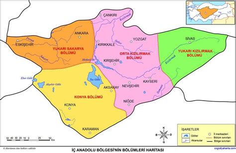 İç Anadolu Bölgesi Fiziki Haritası 70x105 47 OFF