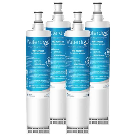 4 Pack Waterdrop 4396508 Refrigerator Water Filter Replacement for ...