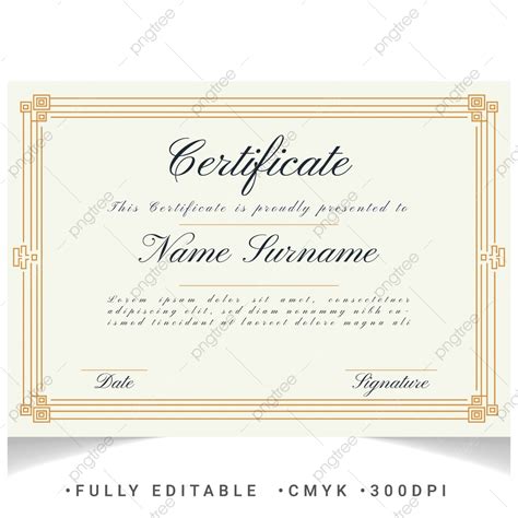 Editable Certificate Templates