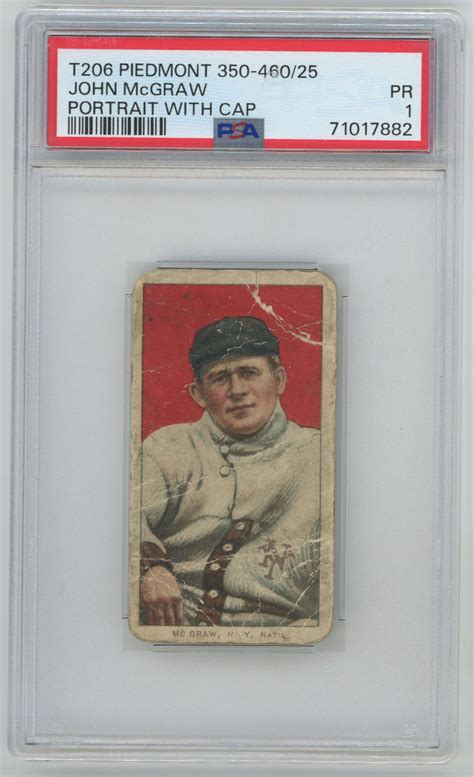 1909 T206 314 Mcgraw Portrait With Cap Psa 1 677834 Ebay